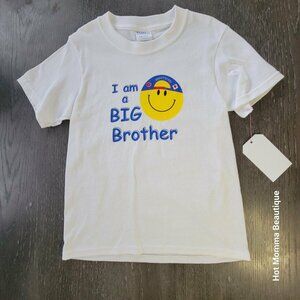 Toddler I Am A Big Brother Smiley Face Graphic Tee 2-4Y